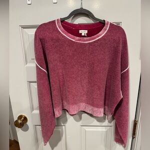 Pilcro Cashmere Pink Sweater Cropped